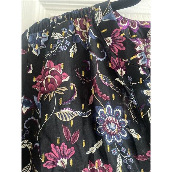 Lane Bryant Women's Floral Blouse Gold Detail size 14 Career - Picture 3 of 6